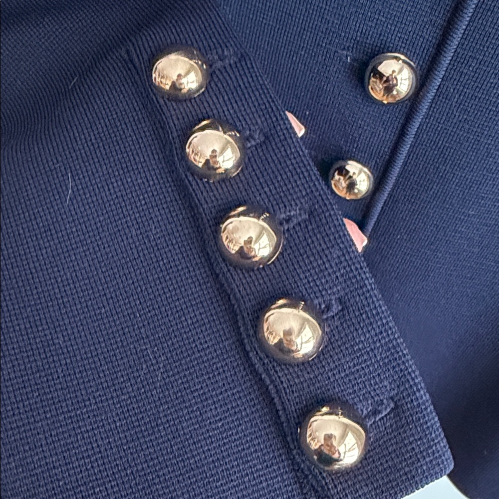 Blue Cardigan with Gold Buttons - Picture 3 of 6